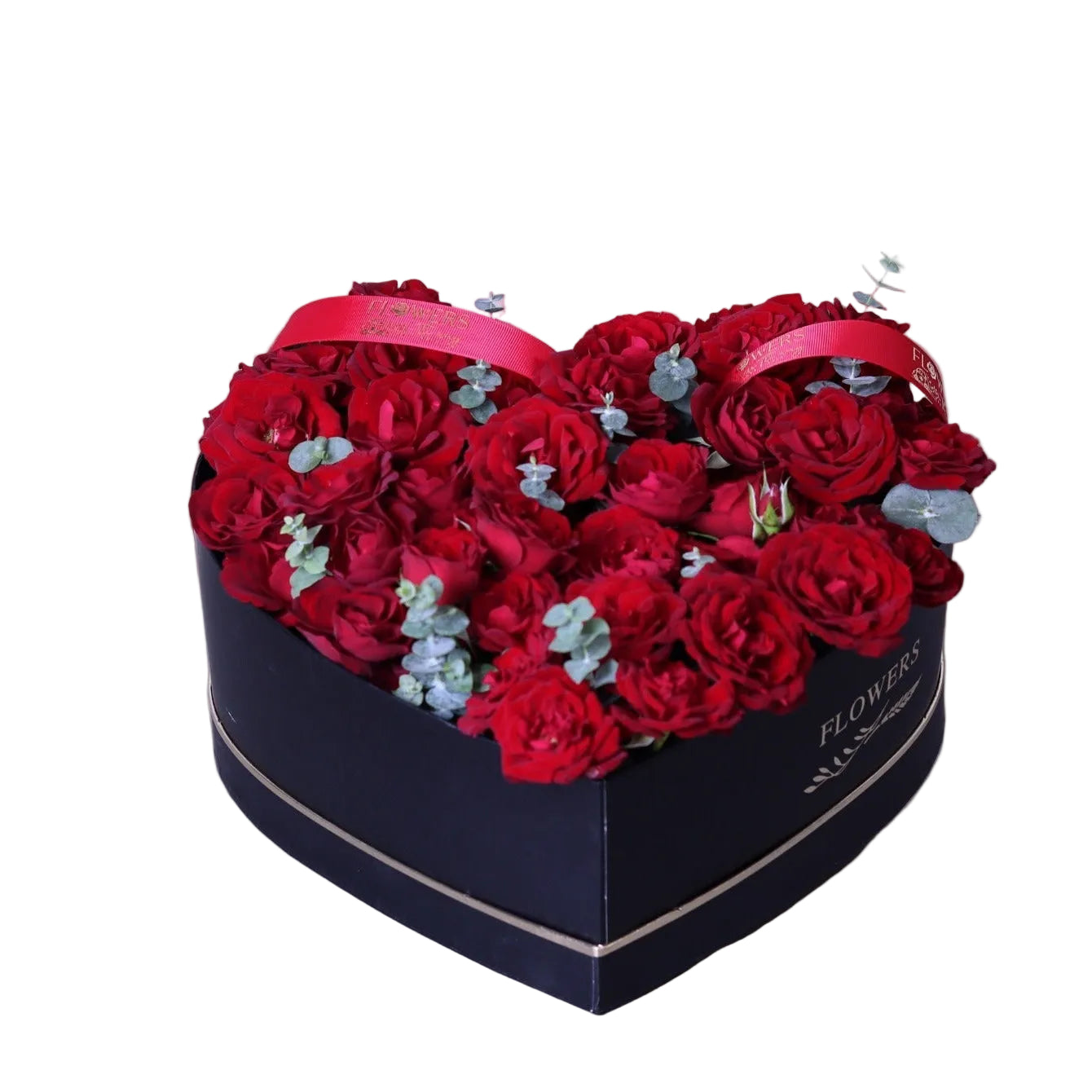 Make a grand gesture of love with this stunning heart-shaped arrangement, featuring lush red spray roses paired with fragrant eucalyptus leaves. Beautifully arranged in a large heart-shaped box, it’s perfect for expressing deep affection, celebrating special occasions, or creating unforgettable moments. Fast delivery within Dubai ensures your thoughtful gift arrives fresh and on time.