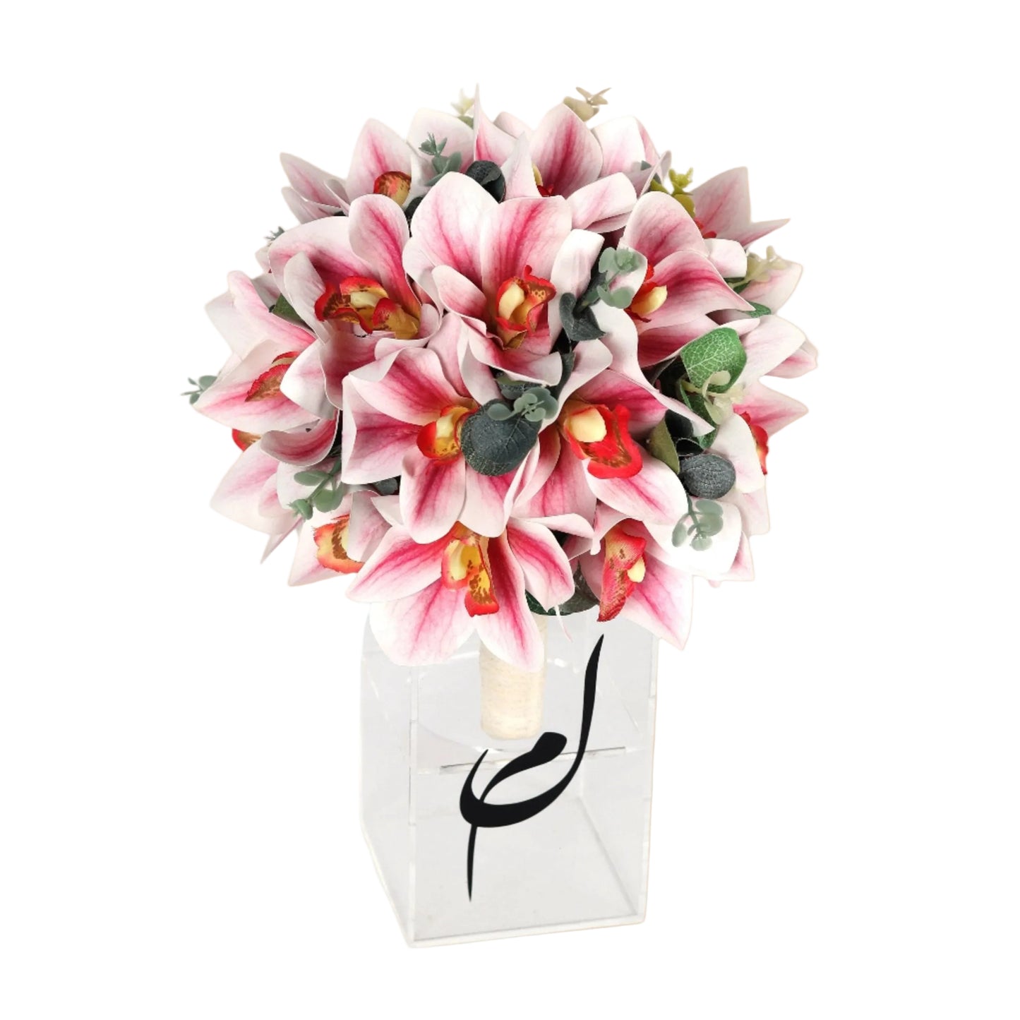 "أُنوثة الأوركيد – مسكة عروس أوركيد زهري" "Orchid Elegance – Pink Orchid Bridal Bouquet" - Flowers On The Way