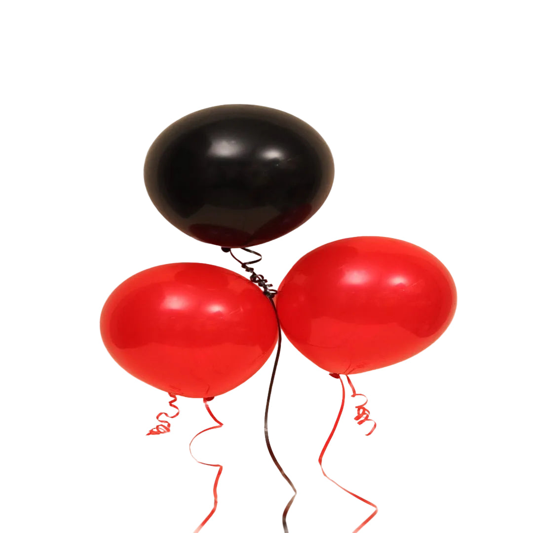 For a dramatic and stylish look, choose this Red and Black helium balloon.
It’s a bold and elegant choice that stays afloat for approximately four hours, perfect for unforgettable events, romantic surprises, or modern gift arrangements.
Pair it with flowers or a gift box for maximum impact — fast delivery in Dubai.