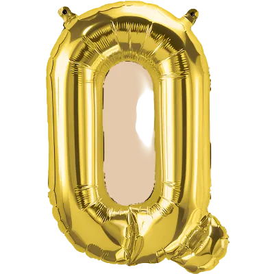 بالون حرف Q ذهبي (هيليوم) | Gold Helium Balloon – Letter Q - Flowers On The Way