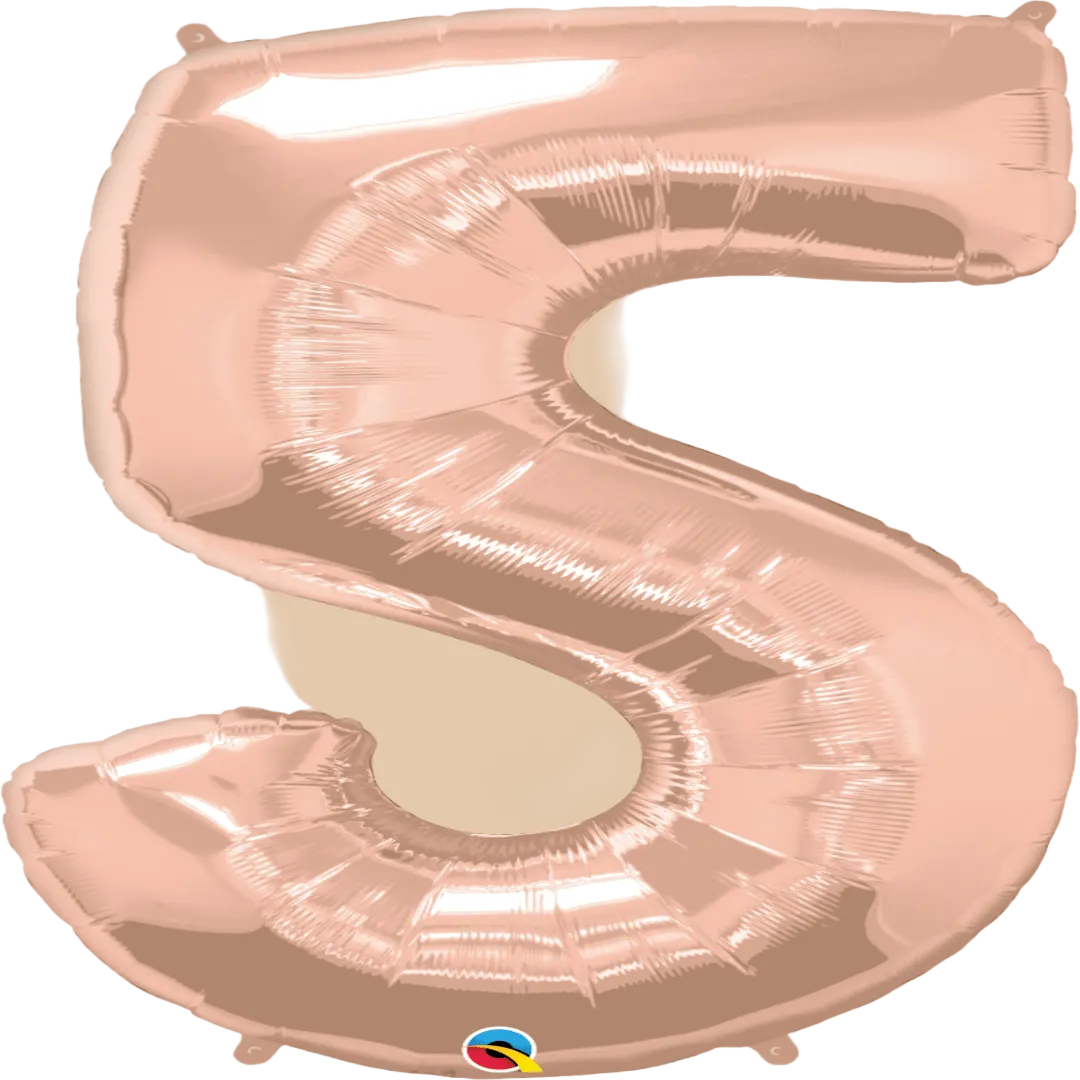Celebrate with shimmer and charm — Rose Gold Helium Balloon – Number 5 adds a sparkling touch to birthdays, milestones, or any 5th-year celebration. Elegant, festive, and perfect for stylish party décor. Available in large size (approx. 1 meter) with fast balloon delivery in Dubai.