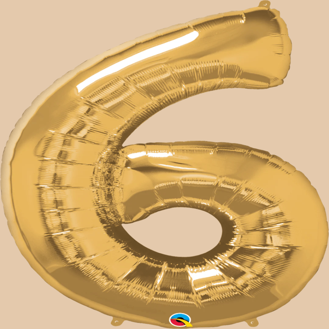 بالون رقم 6 روز غولد (هيليوم) | Rose Gold Helium Balloon – Number 6 - Flowers On The Way