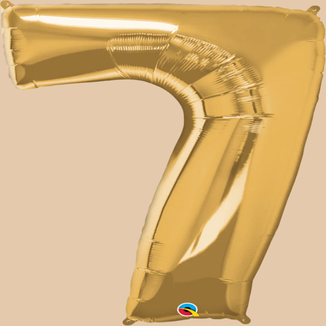 بالون رقم 7 ذهبي × روز غولد (هيليوم) | Helium Balloon Number 7 – Gold × Rose Gold - Flowers On The Way