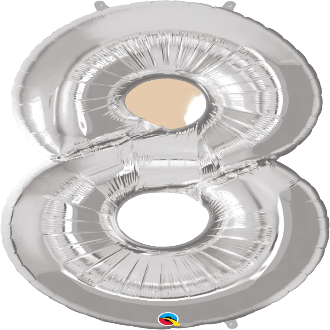 A stylish number 8helium balloon available in three elegant shades — rose gold, silver, and gold. Perfect for birthdays, milestone parties, or celebrating a fabulous fourth year. Glossy and festive, this large (approx. 1 meter) balloon brings joy and shine to every event. Available with fast balloon delivery in Dubai.