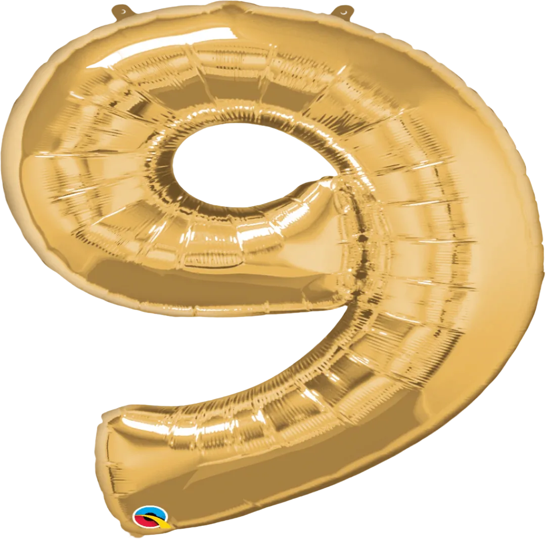 A luxurious helium balloon shaped as number 9, available in elegant gold and rose gold finishes. Perfect for birthdays, kids’ parties, or celebrating a sparkling ninth year in style. Large and glossy (approx. 1 meter), available with fast balloon delivery in Dubai.