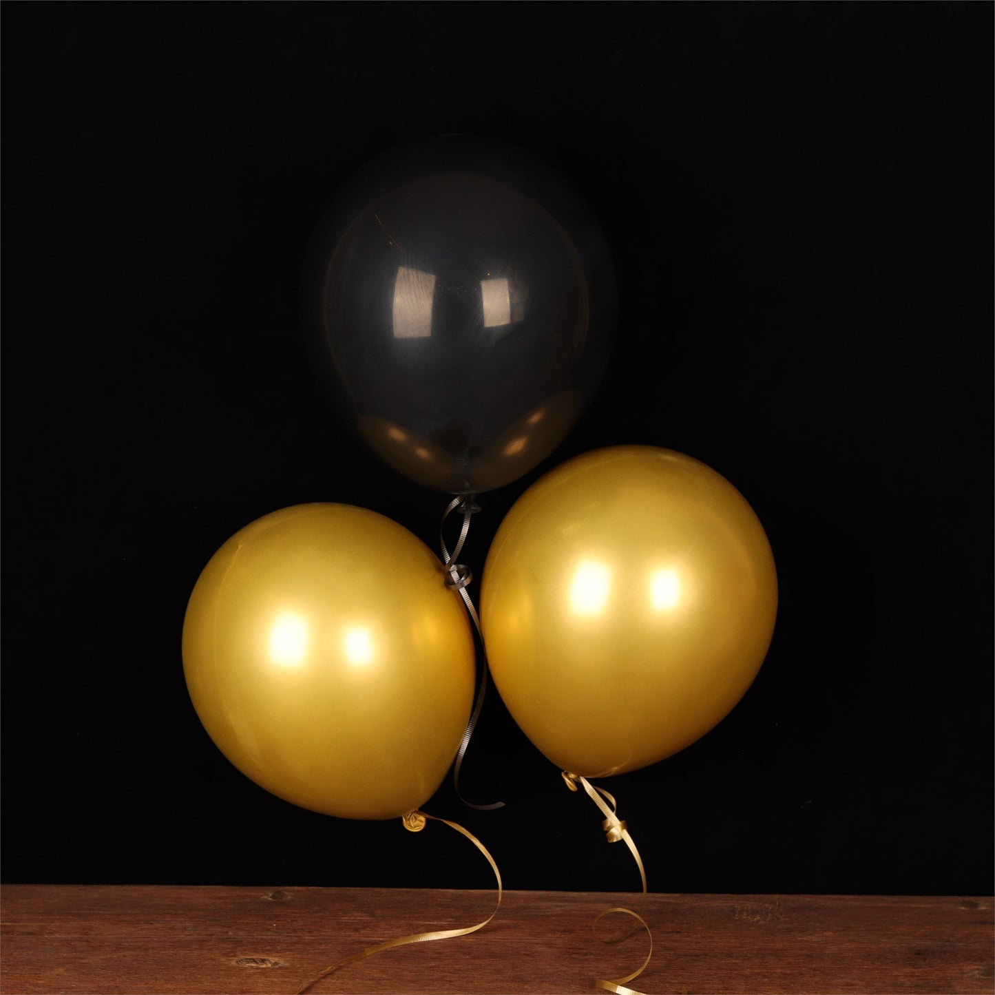 Black & Gold Balloon Trio