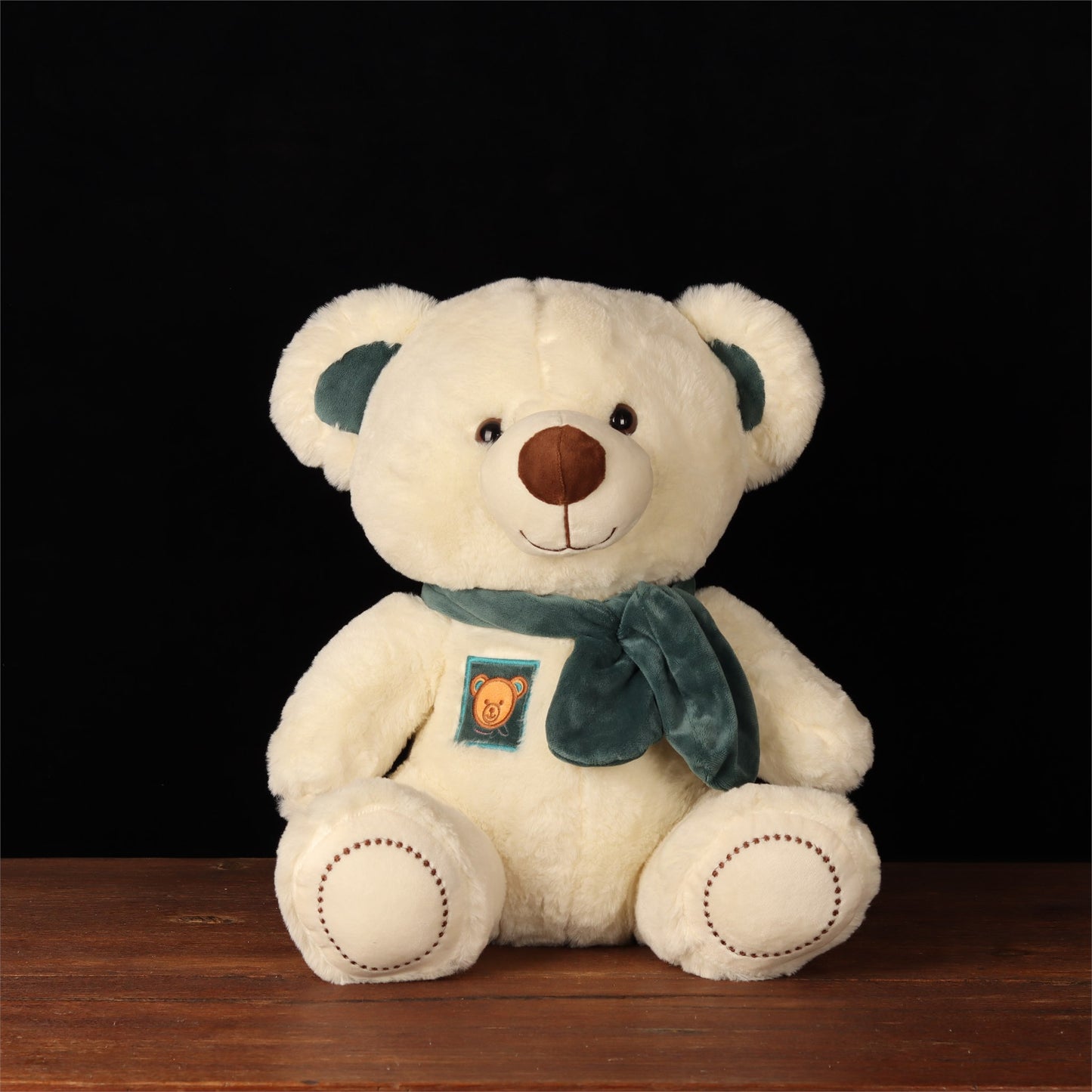 Cream Teddy Bear with Scarf