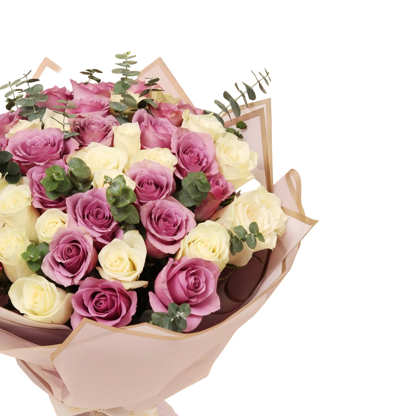 Lilac Whisper is a graceful bouquet of white and purple roses, elegantly arranged to reflect both purity and mystery. Wrapped in luxurious purple paper, the tones blend beautifully to create a refined and sophisticated presentation.
Perfect for elegant gifts, thoughtful occasions, or heartfelt gestures that speak softly yet deeply. Handcrafted with fresh flowers and available for same-day delivery in Dubai.