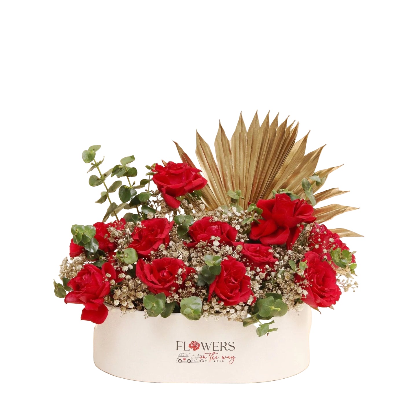 The Floral Whisper is a perfect blend of passion and purity. Featuring velvety red roses paired with delicate gypsophila, this timeless arrangement speaks of deep love and sincere devotion — a classic gift that makes every gesture unforgettable.
Crafted to impress, and ready to deliver beauty to your doorstep – only in Dubai.