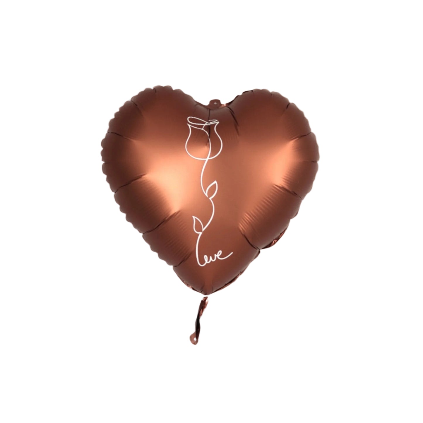 A heart-shaped helium balloon in a rich chocolate brown color — perfect for unique celebrations or pairing with flowers and sweet gifts. It adds a warm, elegant touch that reflects refined taste and heartfelt emotion.