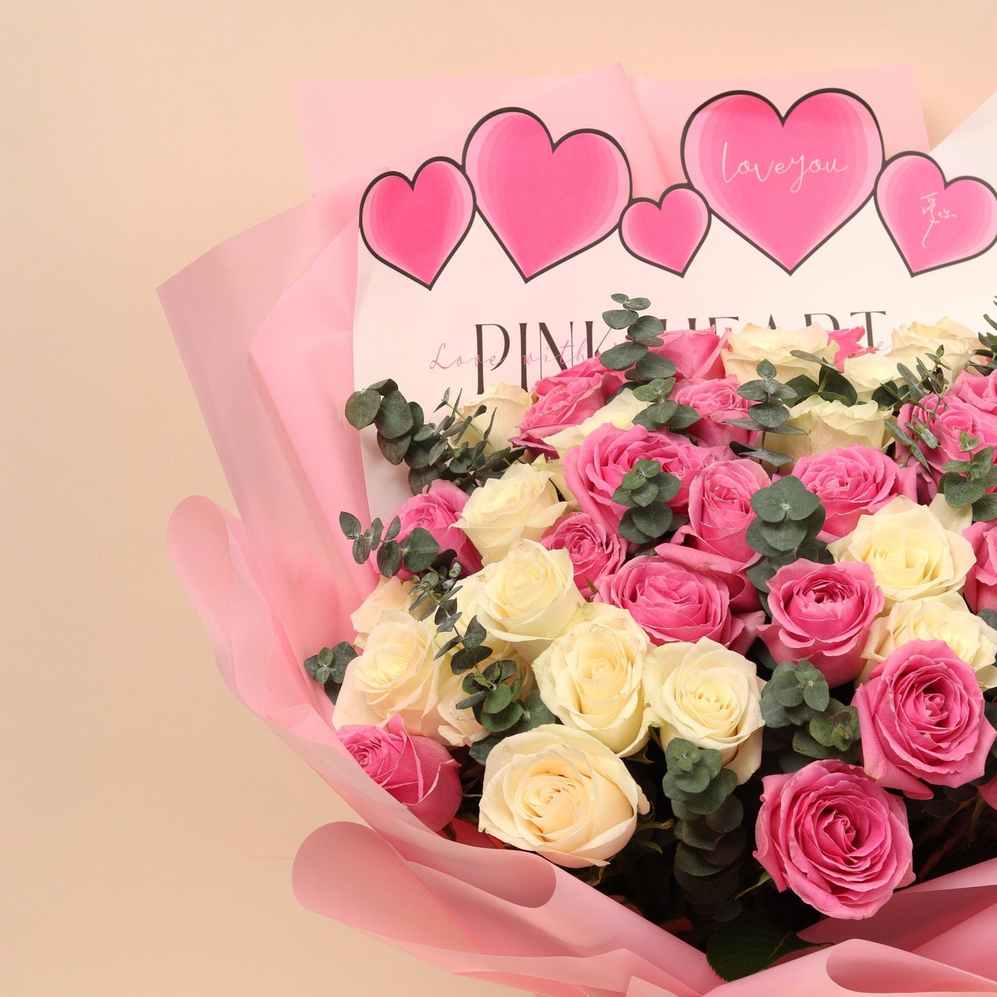 قلبي ورد | Hearted Blooms –50Roses - Flowers On The Way
