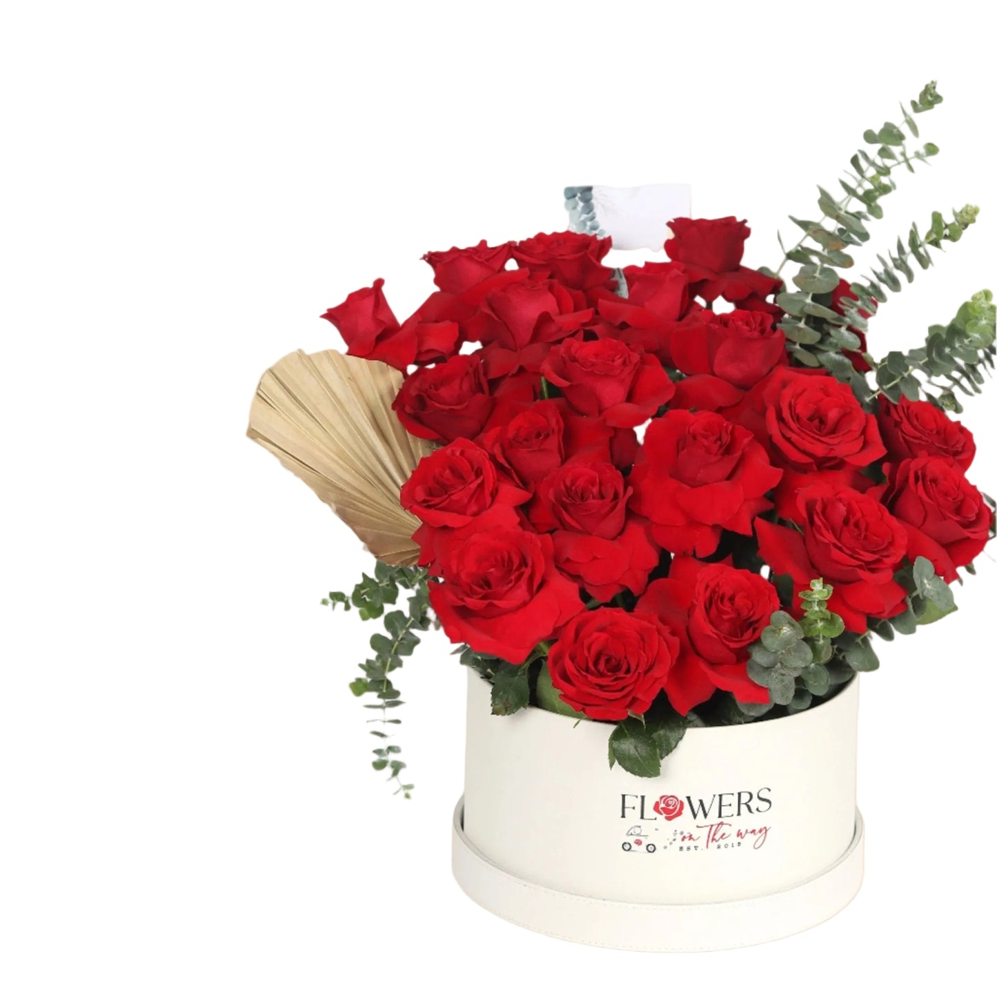 A sophisticated white box featuring a refined design filled with luxurious red roses. Thoughtfully arranged to express both elegance and passion — perfect for Valentine’s Day, anniversaries, or any heartfelt occasion.