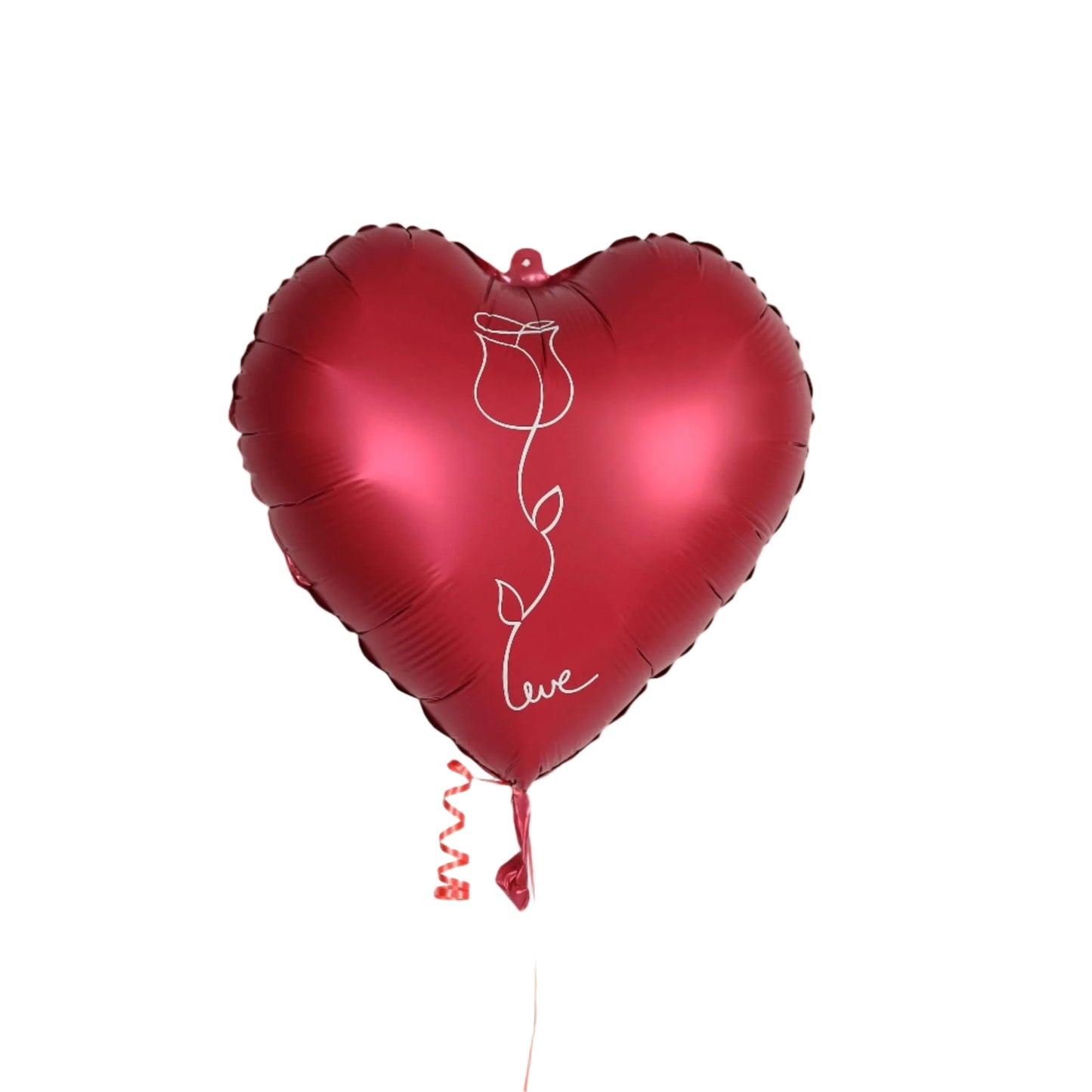 A red heart-shaped helium balloon, perfect for expressing love and romance. Ideal as a stand-alone gesture or paired with flowers and gifts to add a special emotional touch to any celebration.