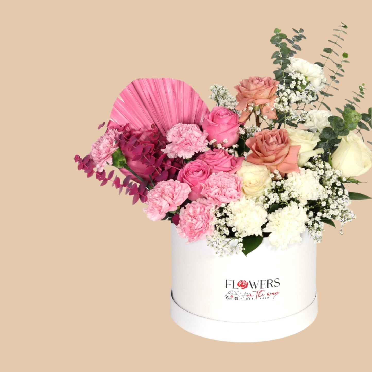 رقة النقاء | Pure Elegance – White Box Floral Arrangement - Flowers On The Way