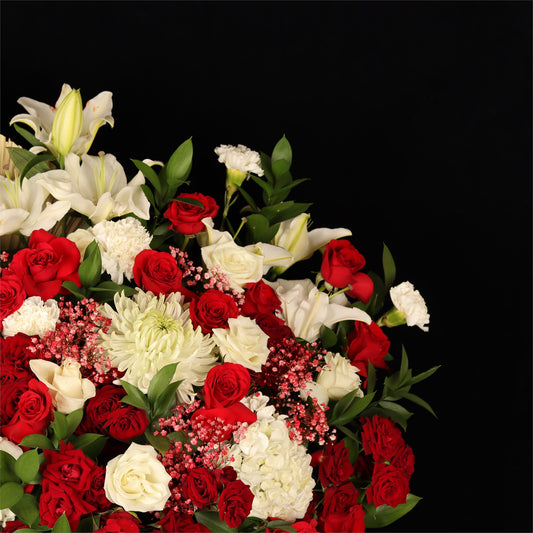 Royal Red & White Arrangement - alternate view