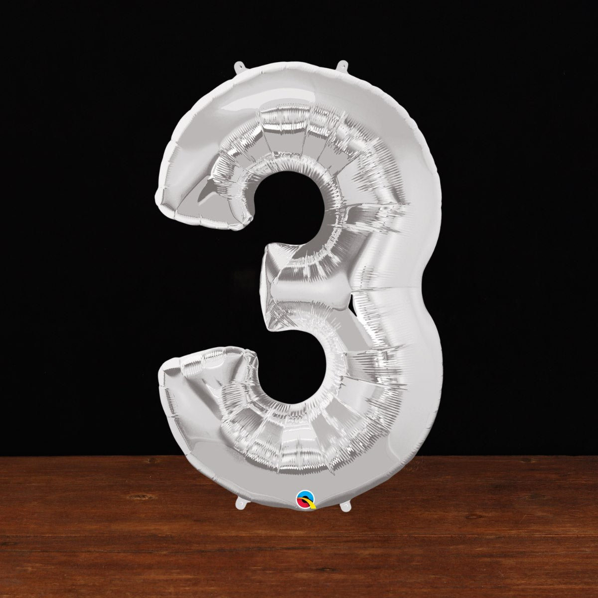 Silver Number 3 Balloon