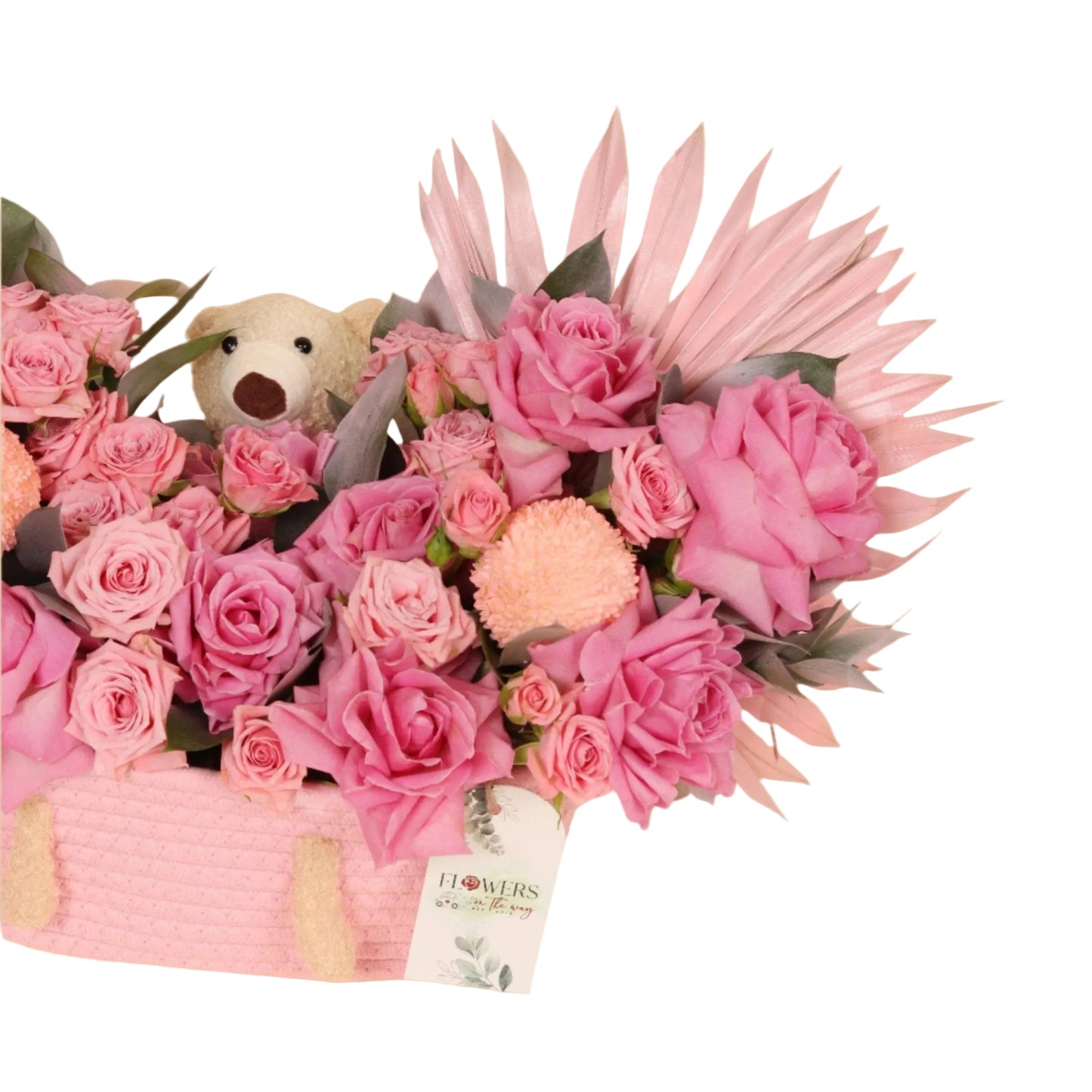 Dream Basket is a charming floral arrangement created to welcome a baby girl in the sweetest way. Set in a beautiful handcrafted basket, it features elegant pink roses in soft tones that express tenderness and love, accompanied by a small pink teddy bear that adds warmth and cuteness to the design.
Perfect as a newborn gift or a decorative piece for baby showers. Made with fresh premium flowers and available for same-day delivery in Dubai.