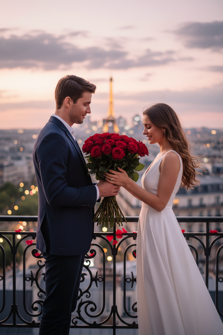 Romantic red rose bouquet for love and anniversaries