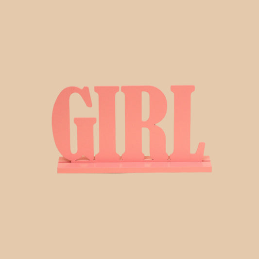 Pink wooden baby girl stand
