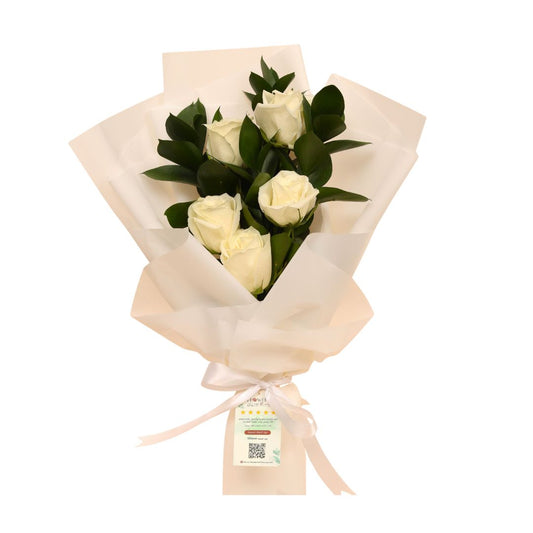 The Rosy Spectrum of this Athina White Rose bouquet embodies purity, grace, and timeless elegance. Each pristine ivory-white bloom features soft, silky petals unfolding in perfect symmetry — a luxurious floral choice for weddings, formal celebrations, or heartfelt gifts.

Experience Dubai’s most refined white rose bouquet — handcrafted with Athina roses and delivered fresh with premium quality.