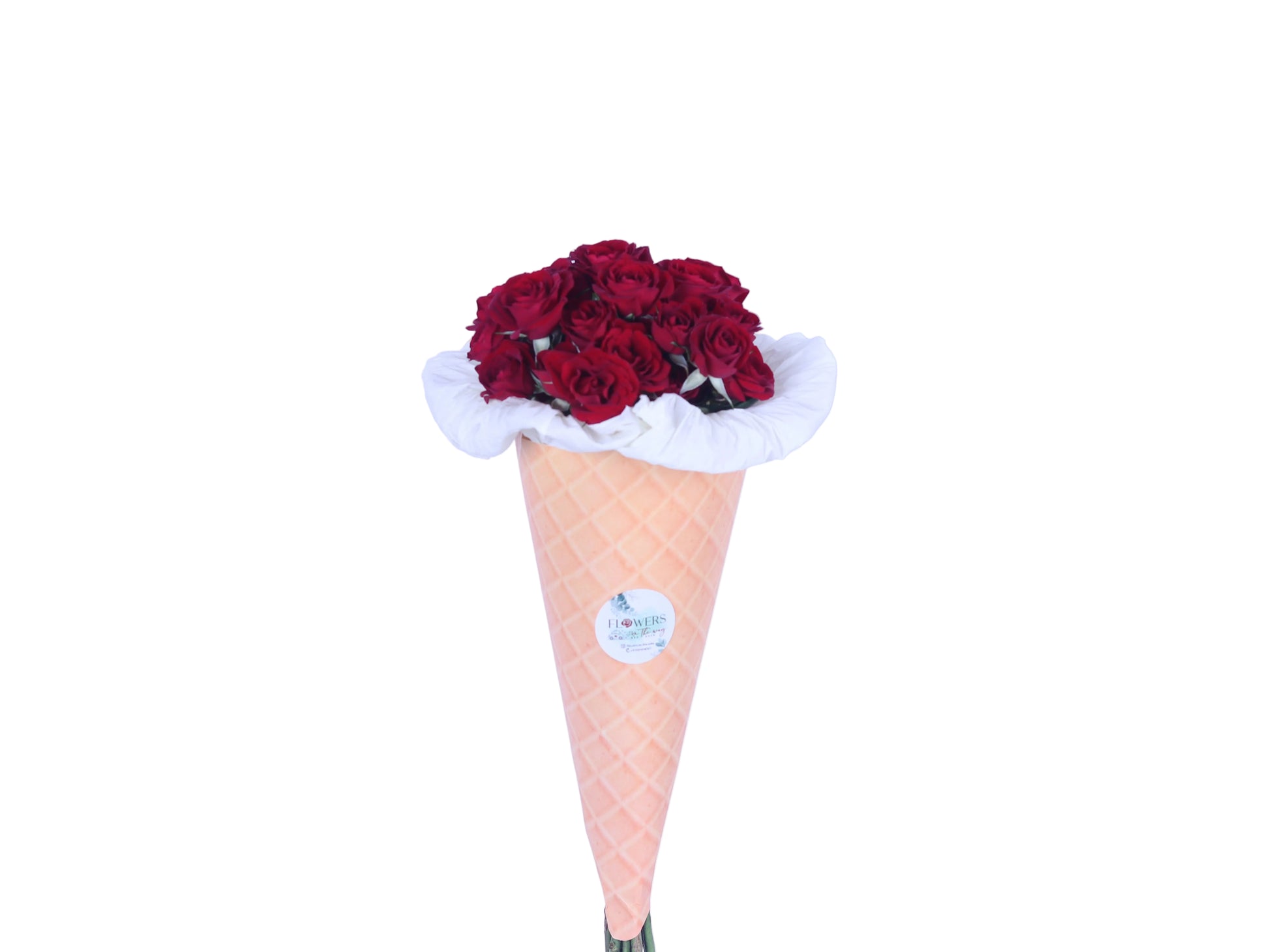 Add a sweet twist to your romantic gesture with our Baby Red Rose Ice Cream Cone Wrap. Featuring a delicate baby red rose beautifully wrapped in a charming ice-cream-style cone, this unique floral gift is perfect for expressing love in a fun and modern way.Ideal for Valentine’s Day, anniversaries, proposals, birthdays, or “just because” moments, this elegant mini rose arrangement delivers big emotions in a small, stylish design.