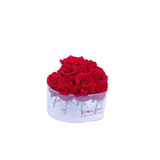 Express your deepest love with the “Heart of Passion” Red Roses in Acrylic Heart Box, a luxurious arrangement of fresh red roses elegantly showcased in a heart-shaped acrylic box. Perfect for Valentine’s Day, anniversaries, birthdays, or romantic surprises, this exquisite gift represents passion, love, and everlasting devotion. Compact yet breathtaking, it’s the perfect way to create unforgettable romantic moments and show someone how much they mean to you.