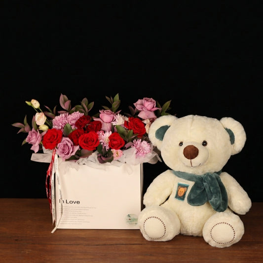 Birthday Blooms & Teddy Set