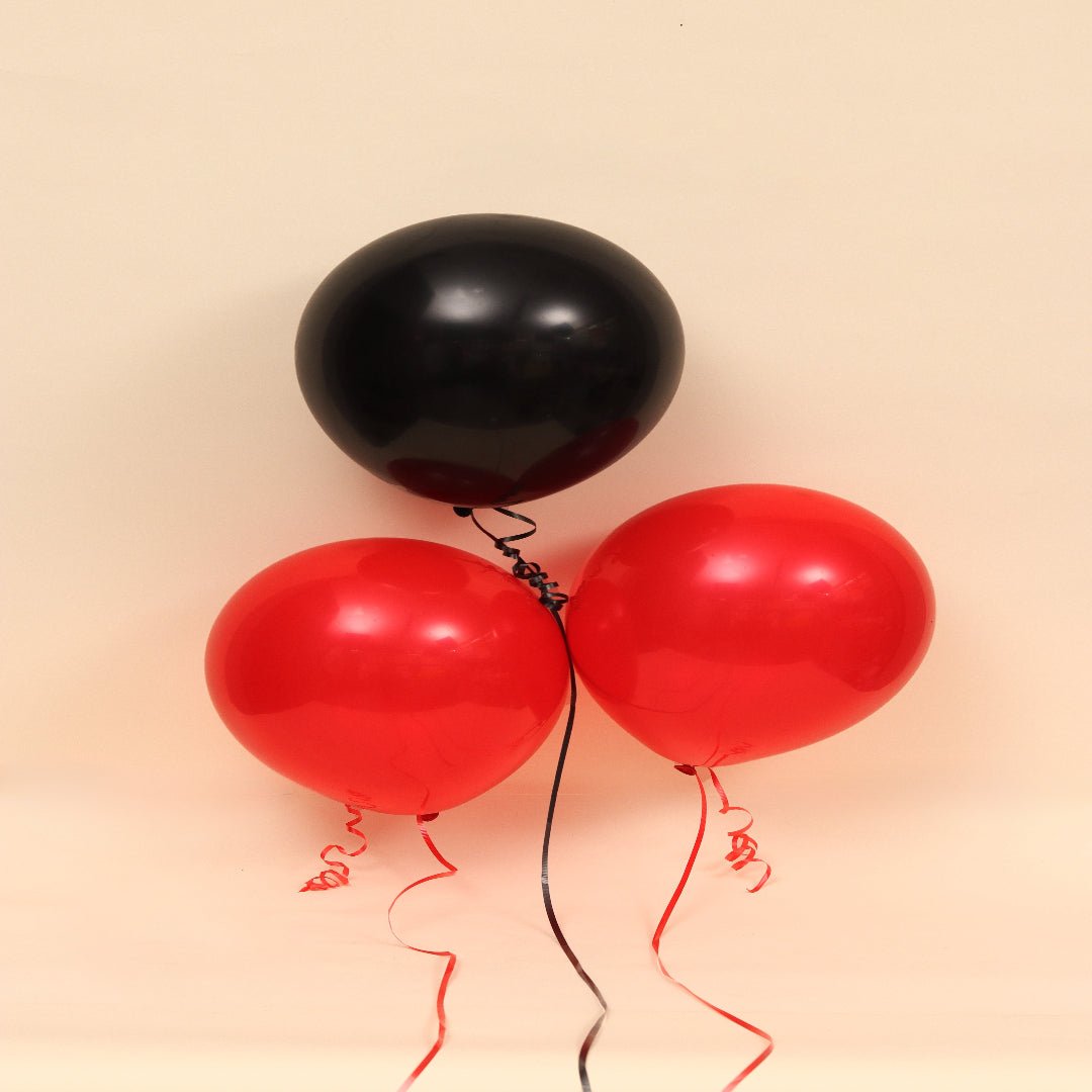 بالون أحمر وأسود | Red &amp; Black Helium Balloon - Flowers On The Way