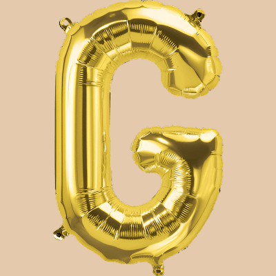 بالون حرف G ذهبي (هيليوم) | Gold Helium Balloon – Letter G - Flowers On The Way