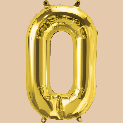 بالون حرف O ذهبي (هيليوم) | Gold Helium Balloon – Letter O - Flowers On The Way