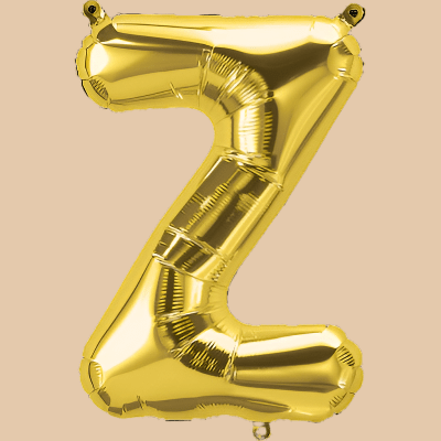 بالون حرف Z ذهبي (هيليوم) | Gold Helium Balloon – Letter Z - Flowers On The Way