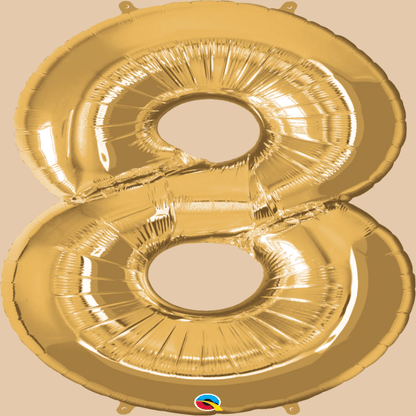 بالون رقم 8 (روز غولد – فضي – ذهبي) | Helium Balloon Number 8 (Rose Gold – Silver – Gold) - Flowers On The Way
