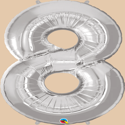 بالون رقم 8 (روز غولد – فضي – ذهبي) | Helium Balloon Number 8 (Rose Gold – Silver – Gold) - Flowers On The Way