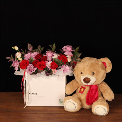 Birthday Blooms & Teddy Set
