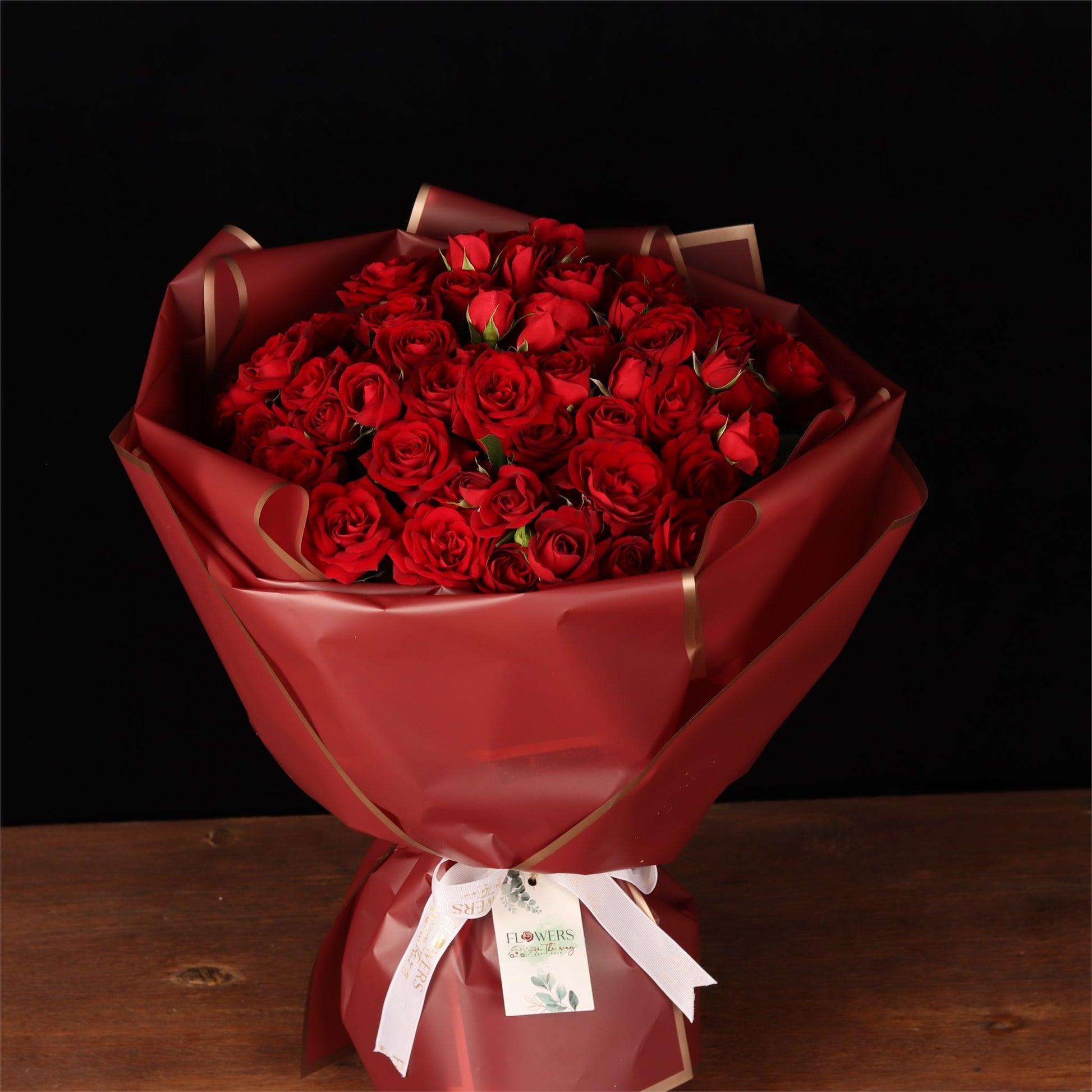 Burgundy Wrap Rose Bouquet