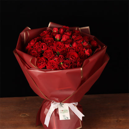 Burgundy Wrap Rose Bouquet