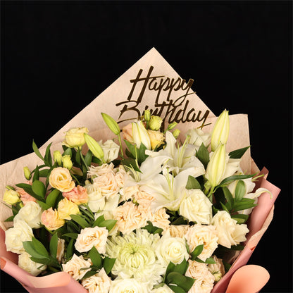 Cream Birthday Bouquet - alternate view