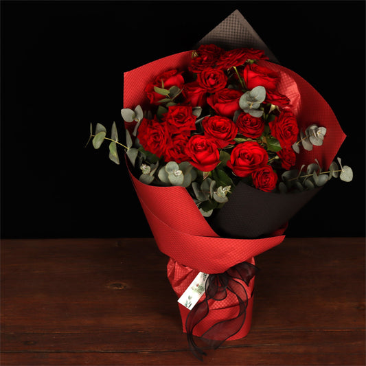 Crimson Velvet Bouquet - alternate view