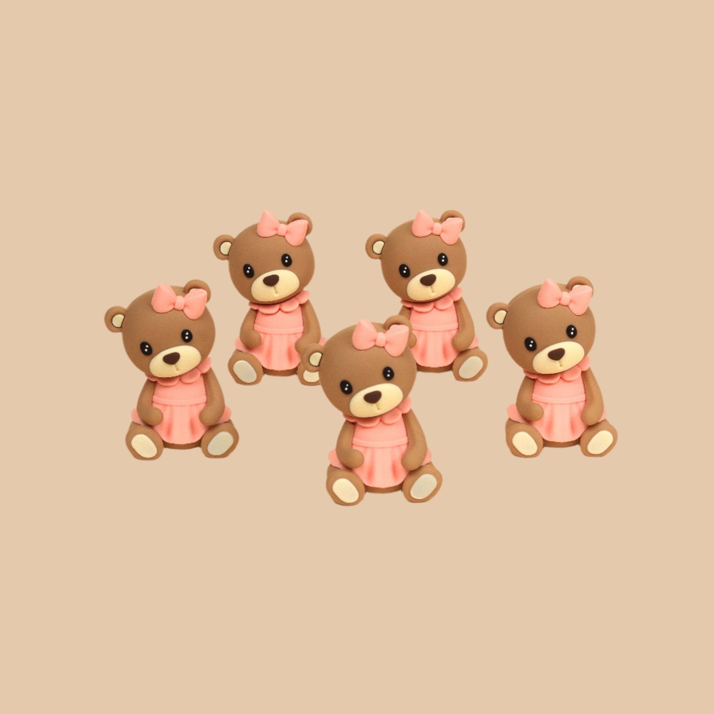 دبدوب بلاستيكي صغير بيبي غيرل | Mini Plastic Baby Girl Bear – 5cm - Flowers On The Way