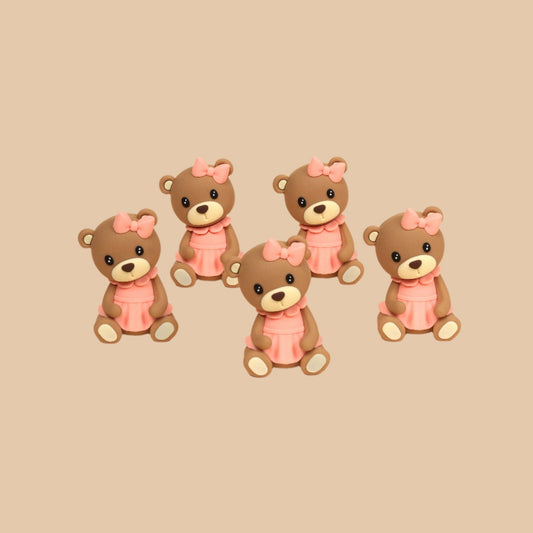 دبدوب بلاستيكي صغير بيبي غيرل | Mini Plastic Baby Girl Bear – 5cm - Flowers On The Way