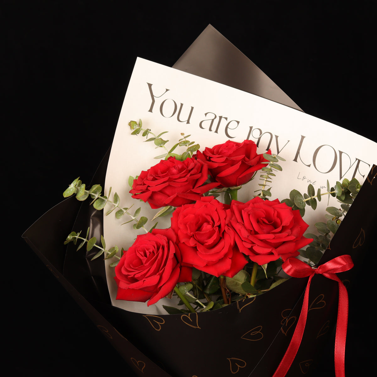 Romance Rose Bouquet – alternate view, Valentine's Day flower delivery Dubai