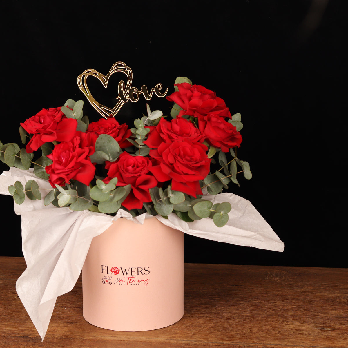 Blush Romance Rose Box – alternate view, Valentine's Day flower delivery Dubai
