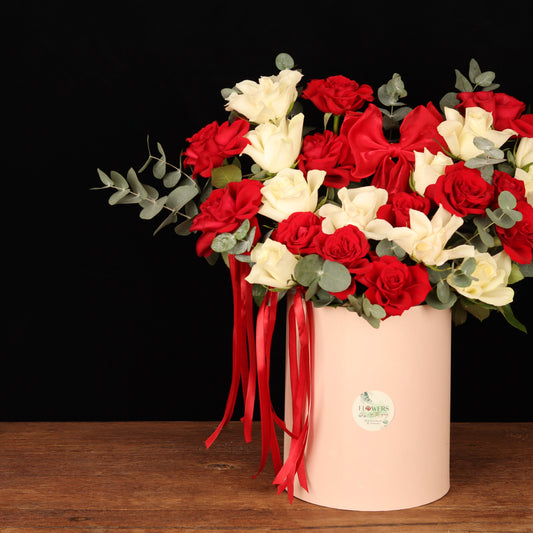Blushing Passion Floral Box – alternate view, Valentine's Day flower delivery Dubai