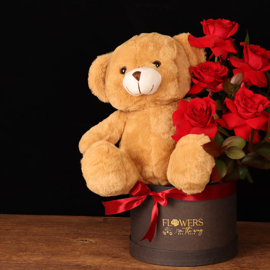 Beary Loved Floral – alternate view, Valentine's Day flower delivery Dubai