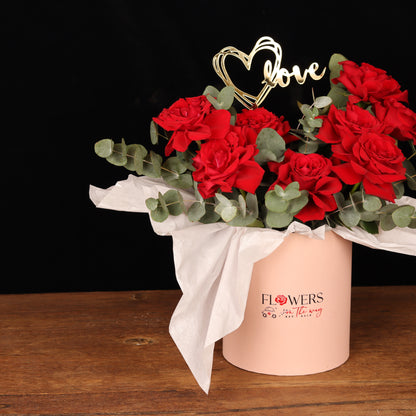 Blush Romance Rose Box – alternate view, Valentine's Day flower delivery Dubai