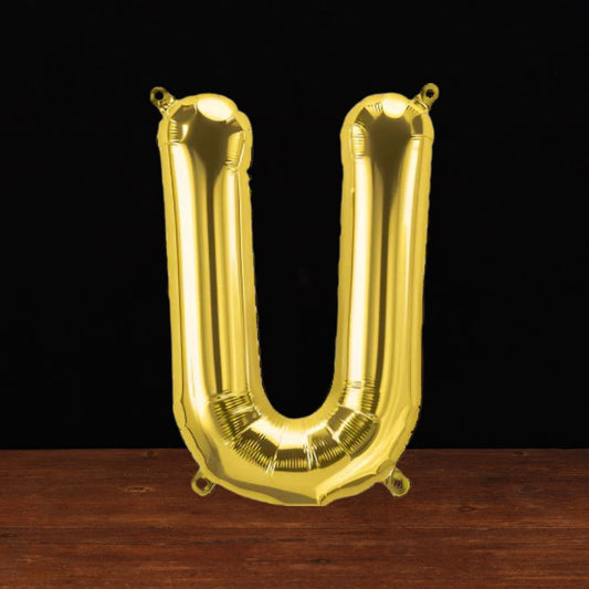 Gold Letter U Balloon