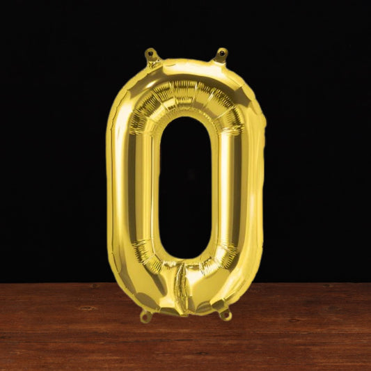 Gold Number 0 Balloon