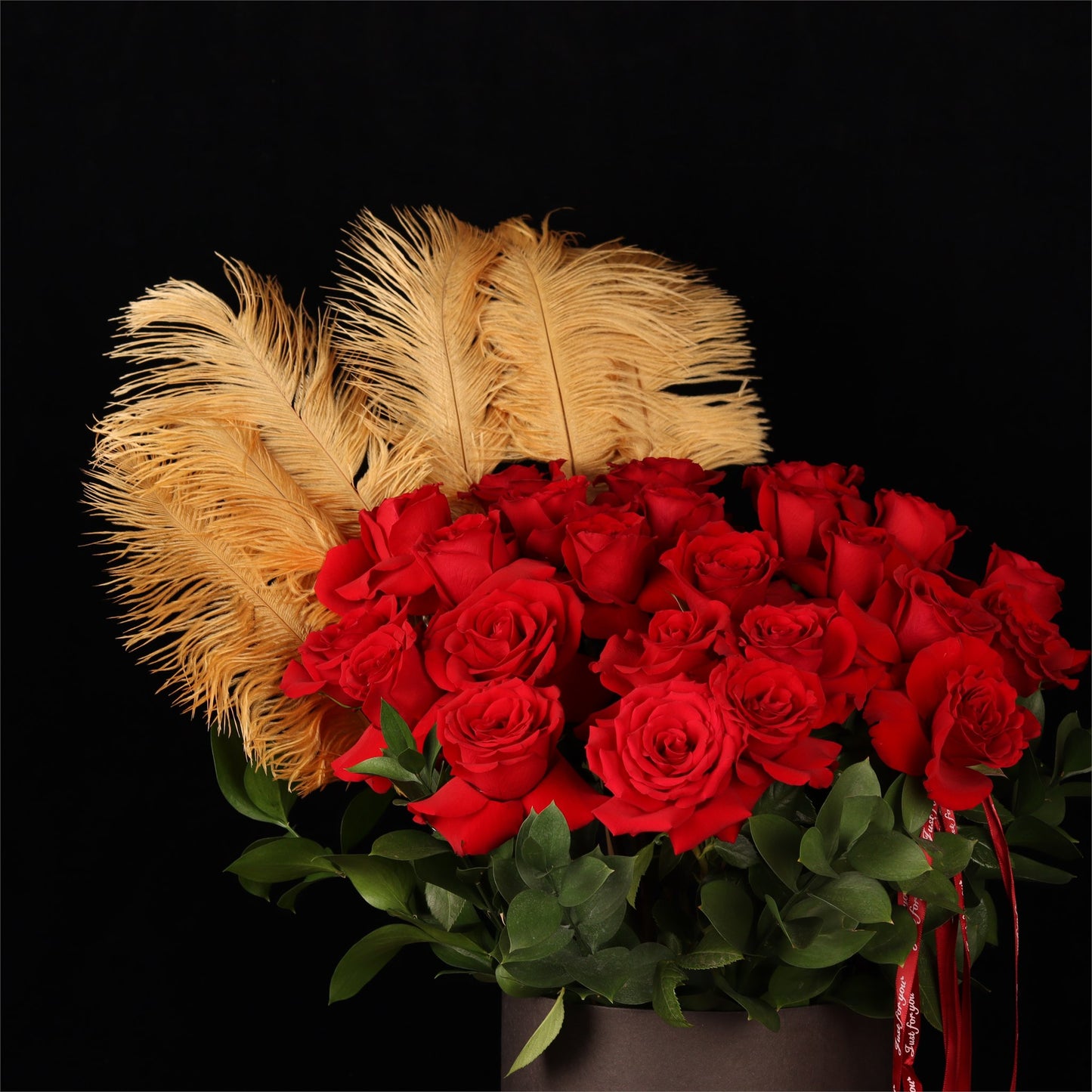 Golden Feather Rose Arrangement - alternate view