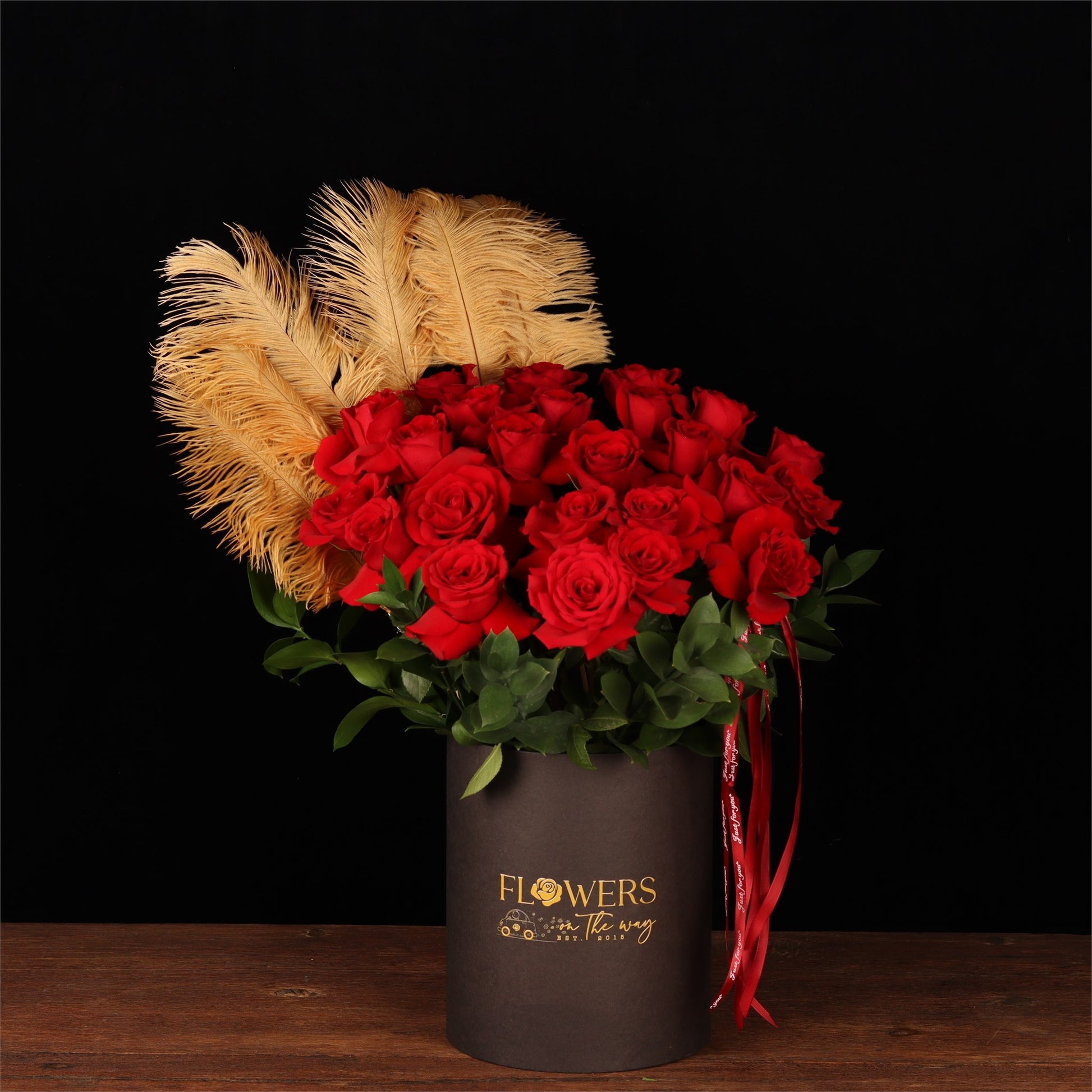 Golden Feather Rose Arrangement