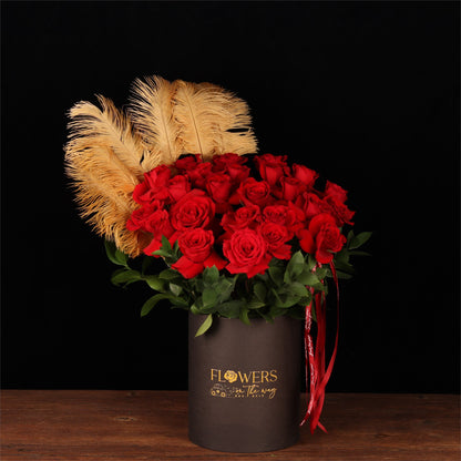 Golden Feather Rose Arrangement